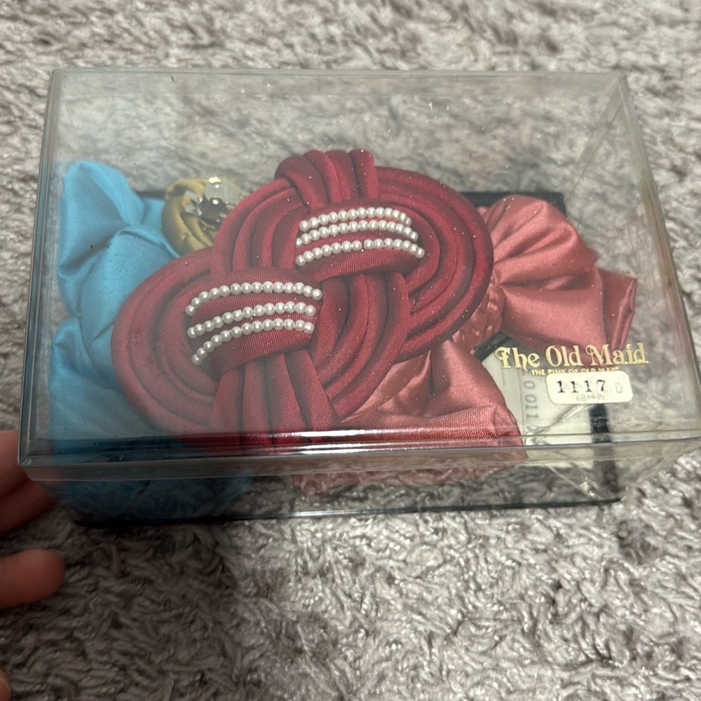 Vintage Hair clip from Japan.Red and Blue Hair Accessories Set